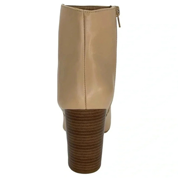 Sugar Evvie Tan Faux Leather Heeled Womens Ankle Boots Size 9M - Picture 4 of 11